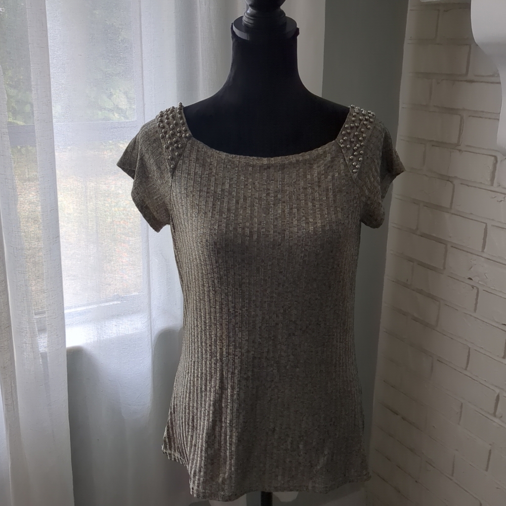**3/$10** Chic Studded Short Sleeve Blouse